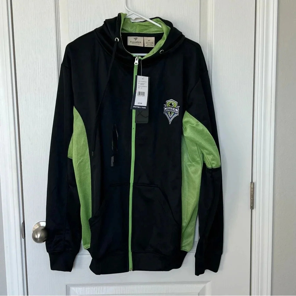 NWT Seattle Sounders Full Zip Hoodie Fanatics Size M tall